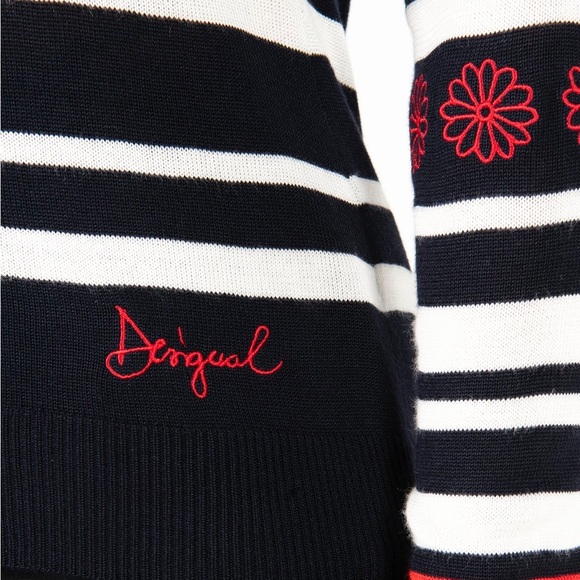 Desigual Striped Black and Red knit long sleeve - Picture 12 of 14